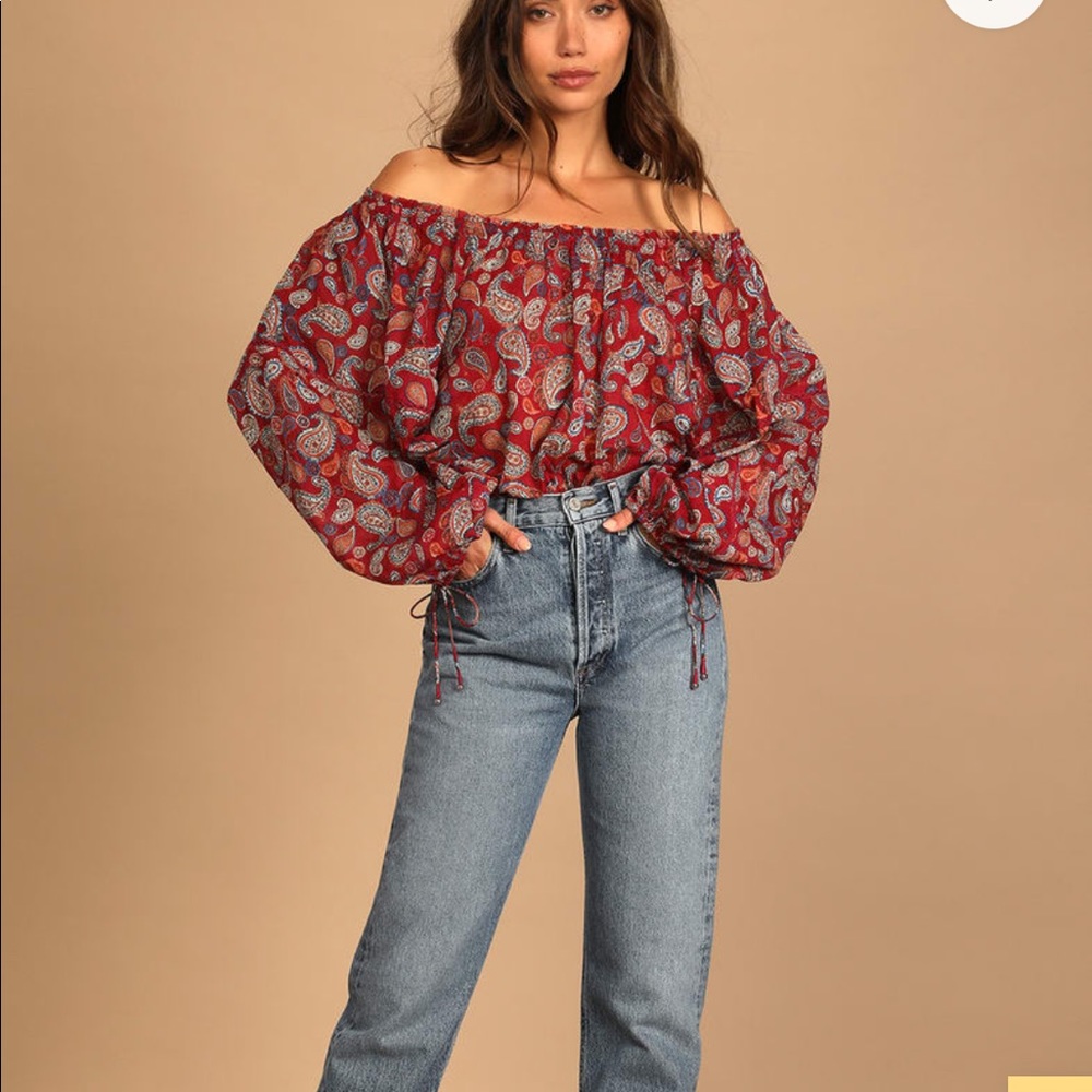 FreePeople sundown paisley long sleeve bodysuit - Picture 4 of 11